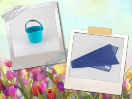 26/17.hét - Felkészülés az Anyák napjára I - Kis takarító vödör (6 l) KÉK + Dörzsi kendő (30*30) KÉK