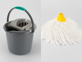 26/16.hét - Tavaszi virágzás II - Csavarókosaras Felmosóvödör 12 l-es SZÜRKE + Felmosó fej